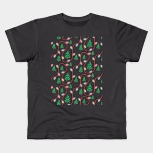 Christmas Trees and Lights Pattern Kids T-Shirt